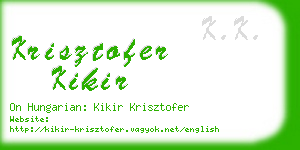 krisztofer kikir business card